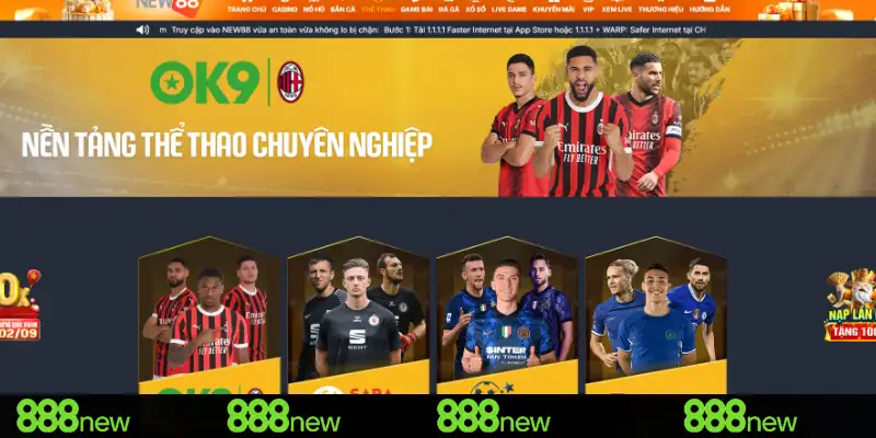 Bóng đá sôi nổi tại thể thao 888New với tỷ lệ kèo hấp dẫn